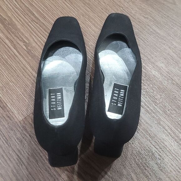 Stuart Weitzman Women's Vintage Style Ribbed Navy Blue Heels Size 7.5 AA - Picture 3 of 9